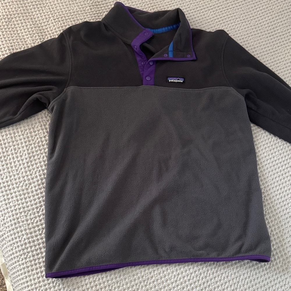 Patagonia Men's Charcoal and Violet Sweater